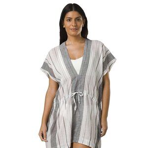 PrAna Marina Bay Tunic Charcoal White Striped Womens Small Swimsuit Cover Up NWT